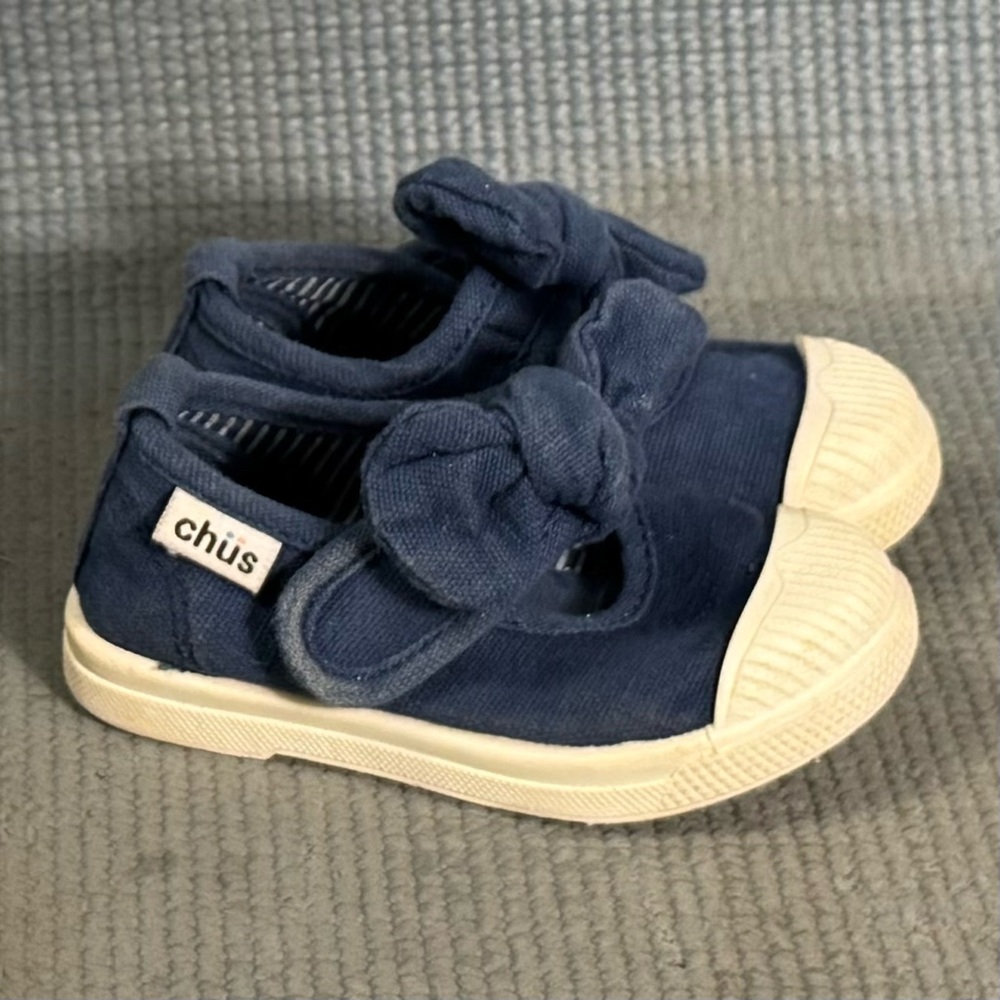 Chus Athena Velcro Mary Jane Shoes Navy Blue Toddler Size 5C US 21 EU